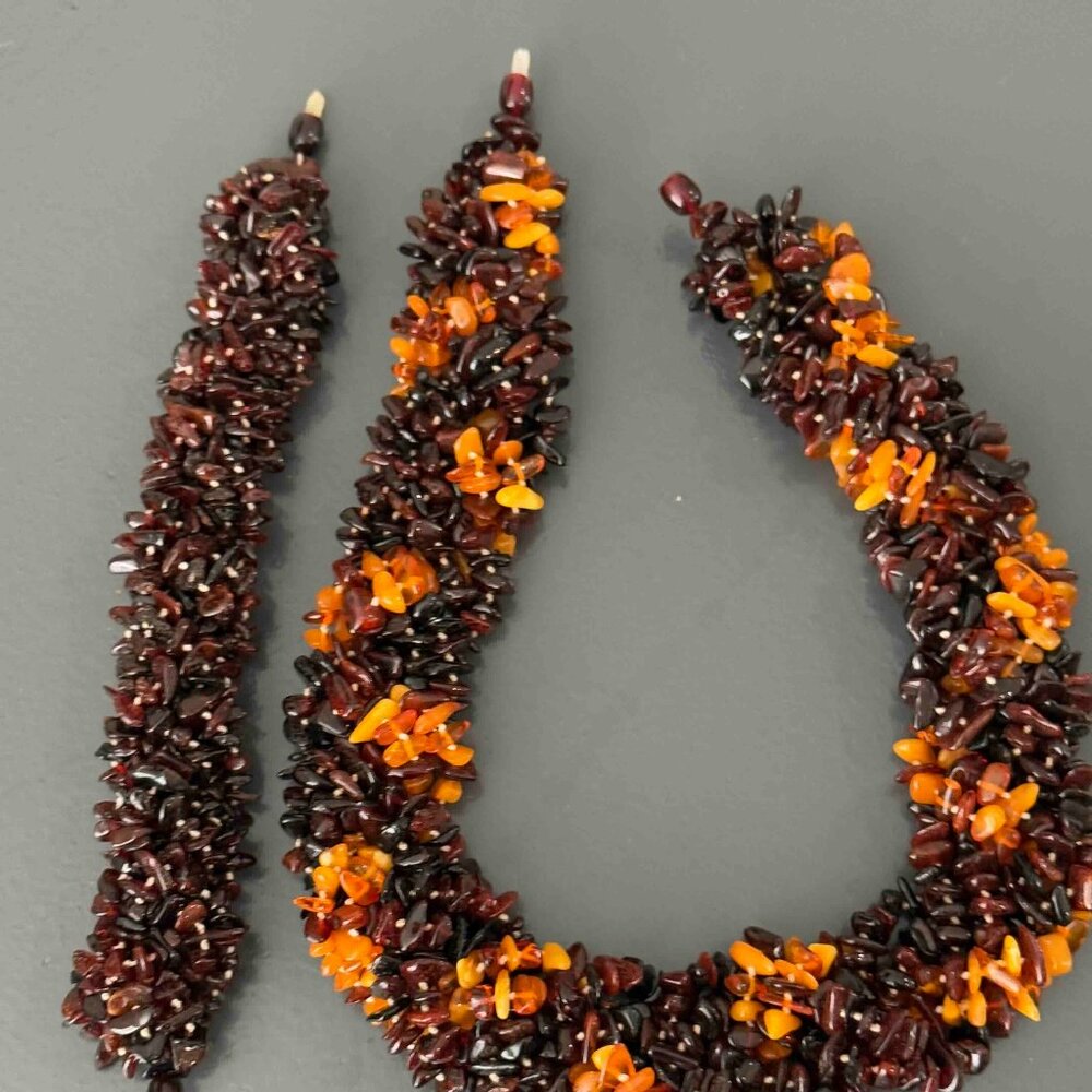 Vintage Amber Necklace and Bracelet